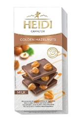 Шоколад HEIDI GRAND'OR MILK & HAZELNUTS молочный с фундуком /картон/ 100г*12