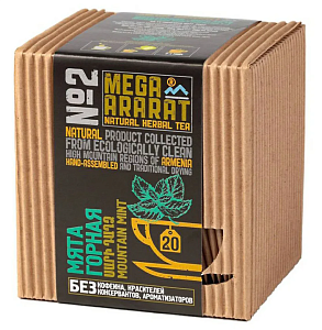 Чай MEGA ARARAT №2 мята горная (20 пакетиков*1,5г) /картон/ 30г*16