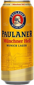 Пиво PAULANER Munchner Hell 4.9% светлое /жесть/ 0,5л*24