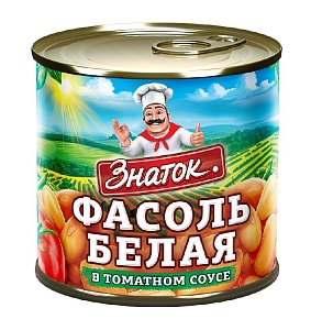 Фасоль ЗНАТОК Белая в томатном соусе /жесть/ 400г*12