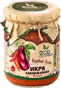 Икра ECOFOOD баклажанная острая /стекло/ 520г*6