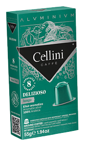 Кофе CELLINI Delizioso в капсулах 100% Arabica (10 шт) /картон/ 55г*10