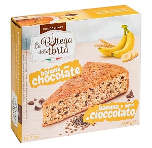 Торт CHOCOLITALY La Bottega Della TORTA с бананом и кусочками темного шоколада /картон/ 400г*6