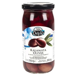 Маслины DELPHI KALAMATA с косточкой в рассоле /стекло/ 350г*12