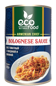 Соус ECOFOOD Bolognese томатный c говядиной и свининой /жесть/ 410г*12