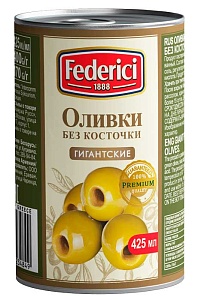 Оливки FEDERICI Гигантские без косточки /жесть/ 400г*12