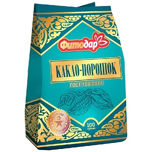 Какао-порошок ФИТОДАР ГОСТ 108-76 /пакет/ 100г*15