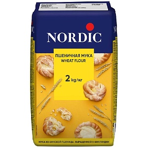 Мука NORDIC WHEAT FLOUR пшеничная высший сорт 2кг*6