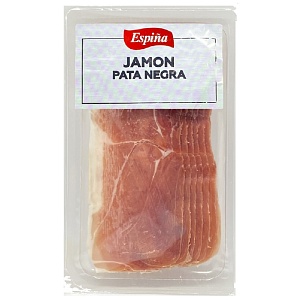 Окорок ESPINA сыровяленый Хамон / JAMON PATA NEGRA (СРОК ВЫДЕРЖКИ 24 МЕС. ИБЕРИКО) категории А /нарезка/ 60г*15
