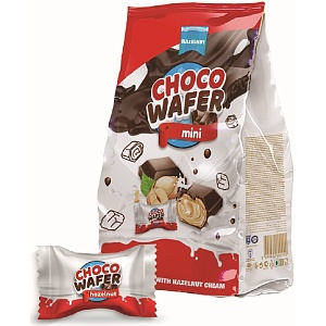 Вафли CHOCO WAFER Hazelnut мини в шоколаде с начинкой Орех /пакет/ 140г*24