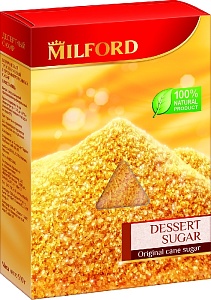 Сахар MILFORD Десертный нерафинированный рассыпчатый песок коричневый натуральный /картон/ 500г*9