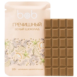 Шоколад BOB Белый на кешью с гречишным чаем /шоубокс/ 20г*20