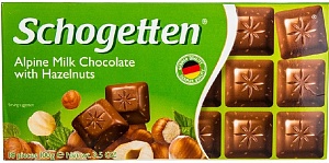 Шоколад SCHOGETTEN альпийский молочный с фундуком 100г*15