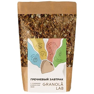 Мюсли GRANOLA.LAB Гречневый завтрак с семечками и семенами льна 330г*12