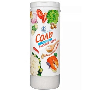 Соль КУЛИНА пищевая йодированная мелкая (помол №0) /туба/ 150гр*80