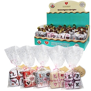 Шоколад фигурный "LOVE"  /шоубокс/ 40г*16