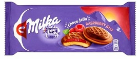 Печенье MILKA бисквитное с начинкой "Малиновое желе" покрытые молочным шоколадом Jaffa Delicje Raspberry Jelly 147г*24