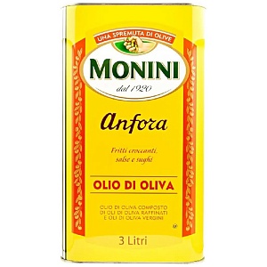 Масло MONINI Anfora оливковое рафинированное с добавлением нерафинированного /жесть/ 3л*4