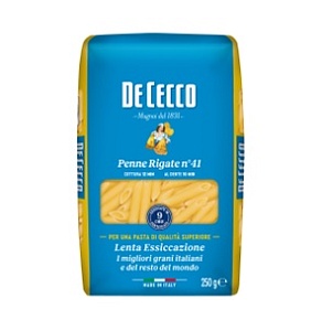 Макаронные изделия DE CECCO №41 Penne rigate (Пенне ригате) (пакет) 250г*24