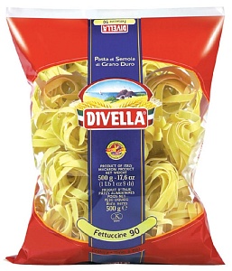 Макаронные изделия DIVELLA Nidi di semola №90 FETTUCCINE гнезда 500г*12