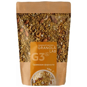 Гранола-мюсли GRANOLA.LAB G3 Ореховая формула 400г*12