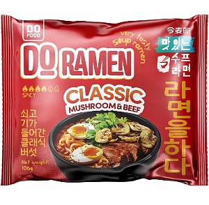 Лапша DO FOOD "DO Ramen Classic mushroom&beef" Классический с грибами со вкусом говядины /пакет/ 106г*30
