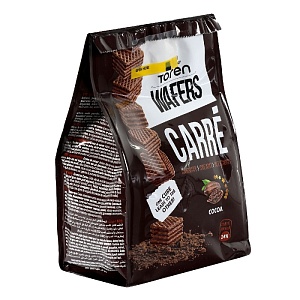 Вафли TOREN Carre шоколадные c шоколадной начинкой 250г*12