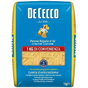 Макаронные изделия DE CECCO №41 Penne rigate (Пенне ригате) 1кг*12