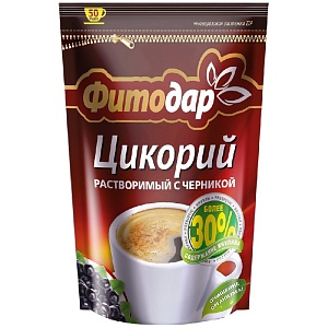 Цикорий ФИТОДАР растворимый с Черникой /дойпак/ 100г*12
