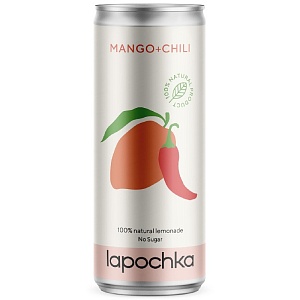 Лимонад LAPOCHKA Манго+Чили /жесть/ 0,33л*20