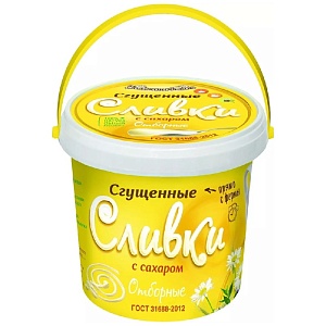Сливки ВОЛОКОНОВСКОЕ Отборные сгущеные с сахаром м.д.ж. 19% ГОСТ /пэт/ 400г*12