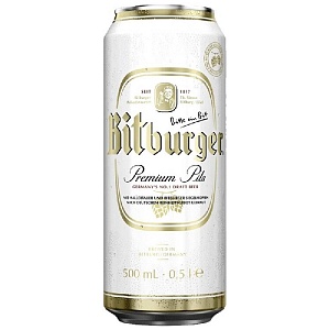 Пиво BITBURGER PREMIUM PILS 4.8% светлое /жесть/ 0,5л*24