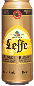 Пиво LEFFE Blonde 6.6% /жесть/ 0,5л*24