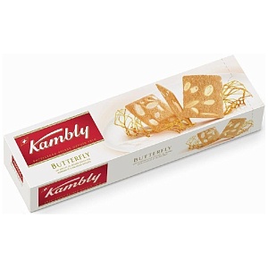 Печенье KAMBLY BUTTERFLY тонкое бисквитное с миндалем 100г*12