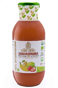 ВЫВОД Сок GEORGIA'S NATURAL ORGANIC банан/клубника/яблоко/груша холодный отжим /стекло/ 330мл*20