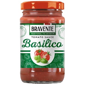 Соус BRAVENTE Tomato BASILICO томатный Базилико /стекло/ 360г*8