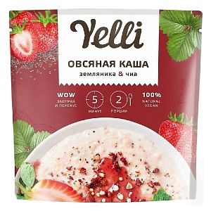 Каша YELLI Овсяная земляника&чиа 60г*10