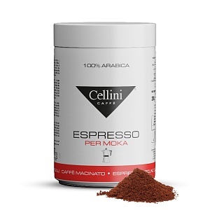 Кофе CELLINI Premium Moka 100% Arabica молотый /жесть/ 250г*6