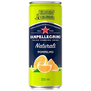 Напиток SANPELLEGRINO POMPELMO Грейпфрут сокосодержащий газированный /жесть/ 0,33л*24