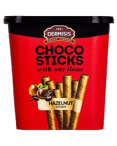 Вафельные трубочки DERMISIS 0401013 с шоколадно-ореховой начинкой пралине "CHOCO STICKS" /пластик.б/ 310г*9