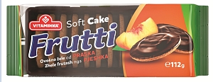 Печенье FRUTTI бисквитное с ПЕРСИКОВЫМ желе, покрытое шоколадом /фольга/ 112г*30