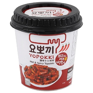 Токпокки YOPOKKI Hot and Spicy Остро-пряный (рисовые палочки с соусом) /стакан/ 120г*30