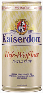 Пиво KAISERDOM Hefe-Weisbier нефильтрованное 4.7% /жесть/ 1л*12