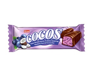 Батончик COCOS Milk Bar Blueberry в молочном шоколаде с Кокосовой стружкой и Черника (24г*24шт. шоубокс) 24г*288