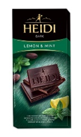 Шоколад HEIDI DARK MINT LEMON темный с мятой и лимоном /картон/ 80г*20
