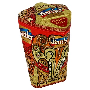 Чай BATTLER GOLDEN GIANT STARWBERRY WITH CREAM Крупнолистовой цейлонский черный со вкусом (Клубника со сливками) /жесть/ 100г*6