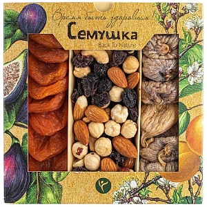 Подарочный набор СЕМУШКА орехов с инжиром 250г*6