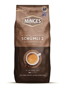 Кофе MINGES Cafe Creme Schumli 2 100% Arabica зерно /пакет/ 1000г*8
