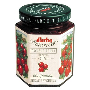 Конфитюр DARBO Дикая брусника 70% /стекло/ 200г*6