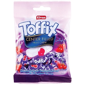 Конфеты ELVAN Toffix Cherry с жидким центром Вишня 80г*24